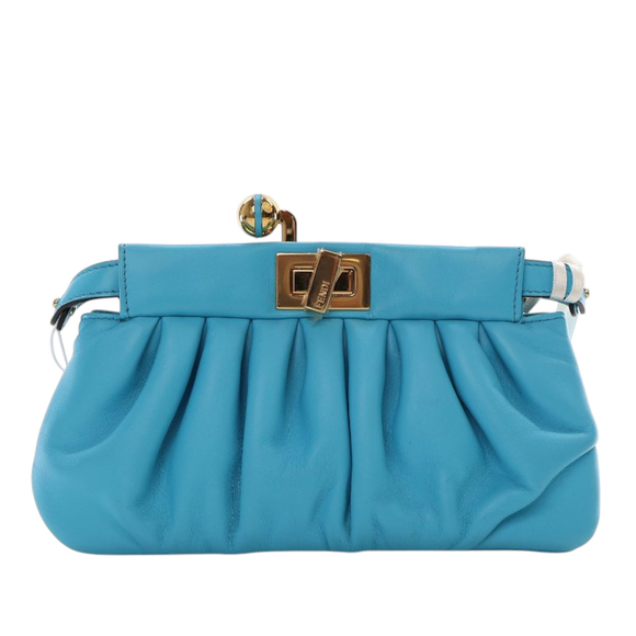 Pre-Loved Fendi Nappa Peekaboo Click Clutch On Strap - Picture 1 of 11